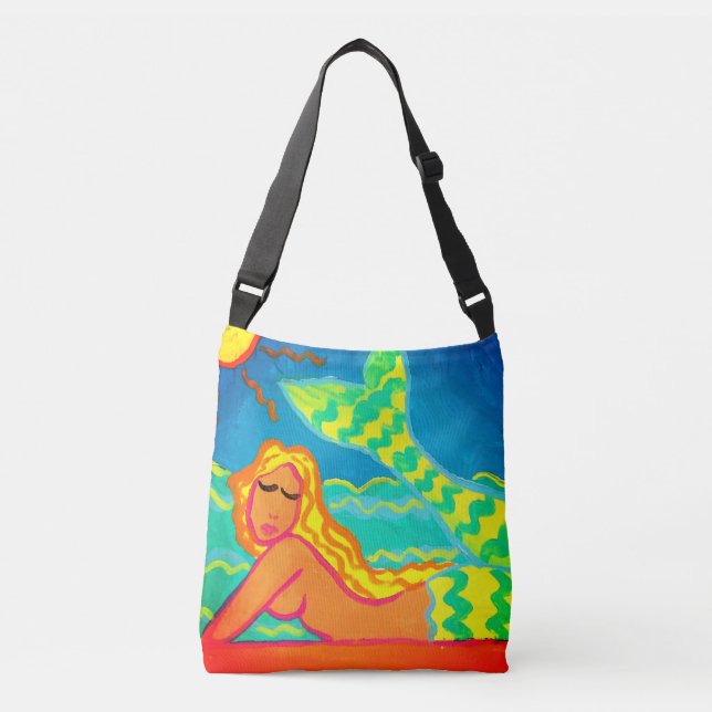 Sac Ajustable Sirène dans l'art Abstrait solaire (Devant)