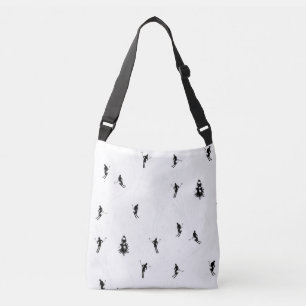 Sac Ajustable Skieurs modernes de ski noir et blanc Thème de ski