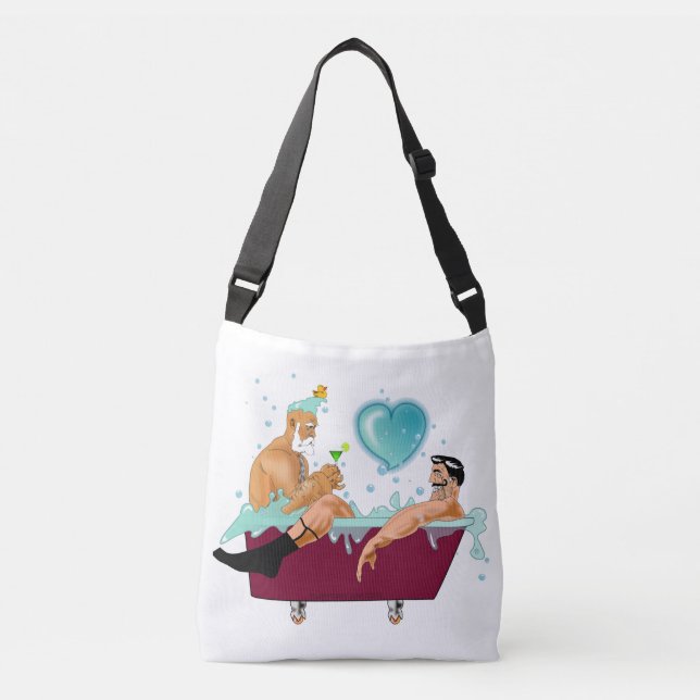 Sac Ajustable SlipperyJoe's deux gays hommes aiment la baignoire (Devant)