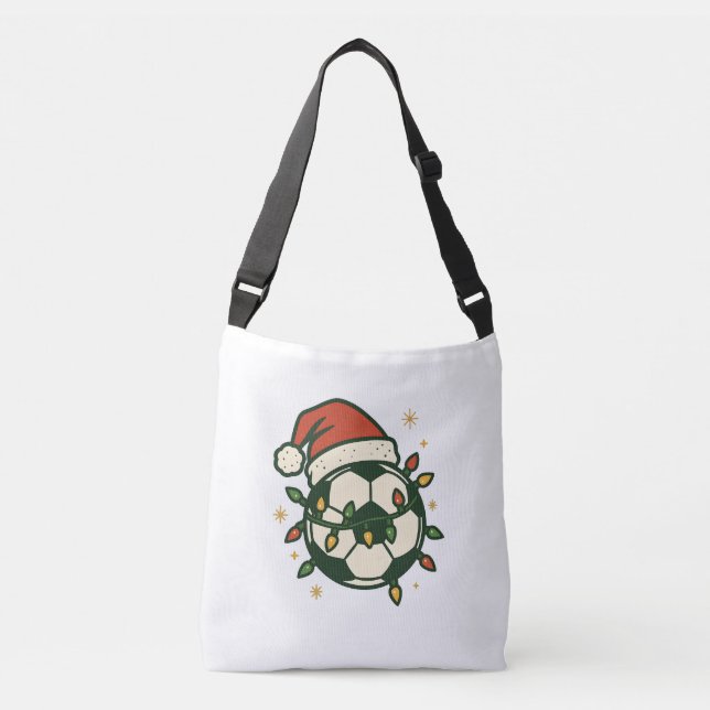 Sac Ajustable Soccer Ball Christmas Lights Santa Hat Funny  (Devant)