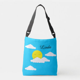 Sac Ajustable Soleil souriant avec nuages : Turquoise