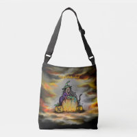 Sorcière et chat noir, Happy Halloween !