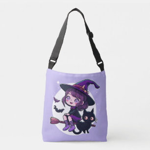 Sac Ajustable Sorcière mignonne avec une chambre Chat Noir Chat 