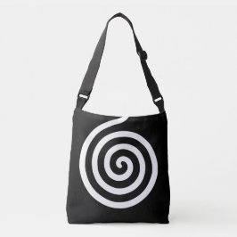 Sac Ajustable Spirale de cercle abstrait élégant en noir et blan