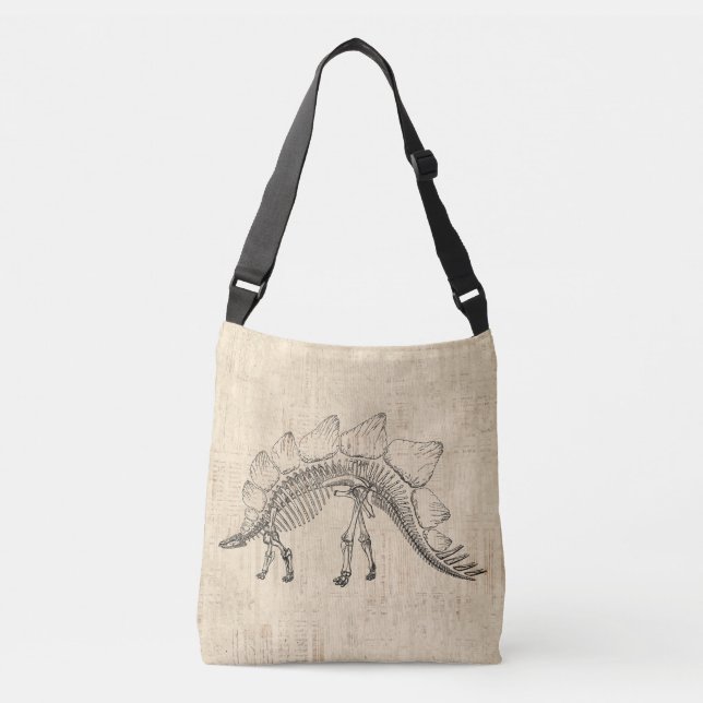 Sac Ajustable Stegosaurus Dinosaur Skeleton Papier à script Vint (Devant)