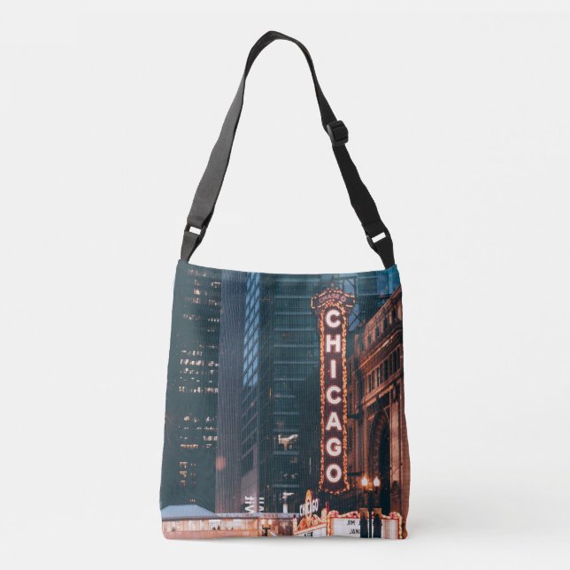 Sac Ajustable SYMBOLE Chicago Illinois Neon Nuit (Dos)