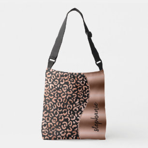 Sac Ajustable Taches de Léopard Glam Rose Or Noir Métallic Nom