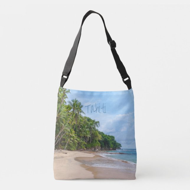 Sac Ajustable Tahiti Sand Beach Ciel bleu Palmiers (Dos)