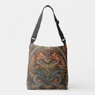 Sac Ajustable Tatouage au dragon chinois orange et vert