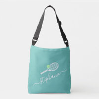 Tennis Monogram Nom élégant Turquoise