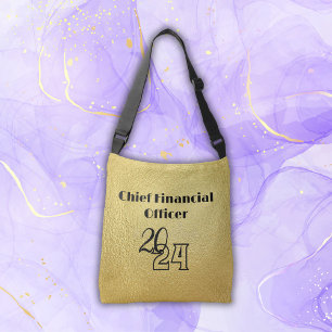 Sac Ajustable Texte noir sur or - monogramme  