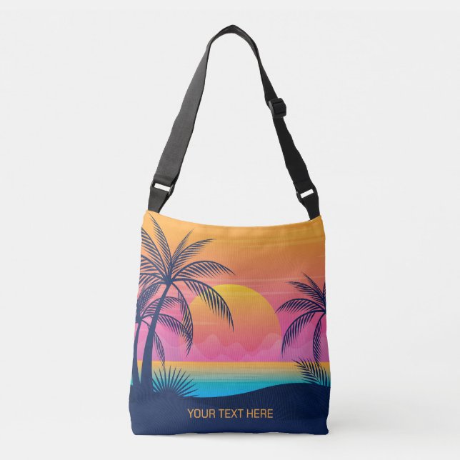 Sac Ajustable Texte personnalisé Coucher de soleil sur l'île tro (Devant)