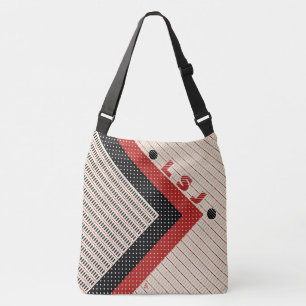 Sac Ajustable Tirets et points - Crème Noir Rouge - Personnalisé