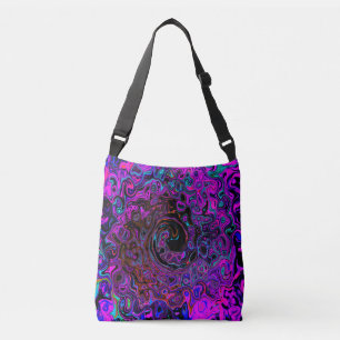 Sac Ajustable Tourbillonnement Liquide Rétro Noir et Magenta