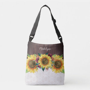 Sac Ajustable Tournesols Bourgogne dentelle en bois floral