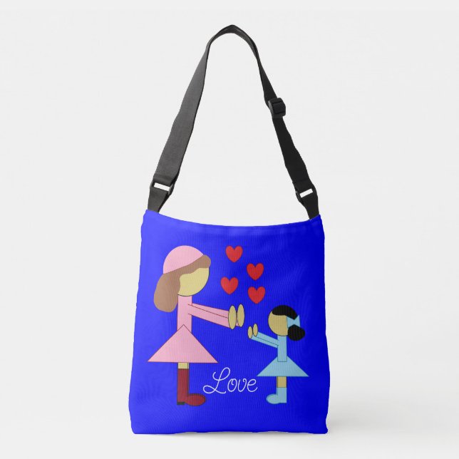 Sac Ajustable Tous les enfants ont besoin d'amour : Bleu (Devant)