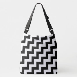 Sac Ajustable Tout plus de - zigzags diagonaux noirs et blancs