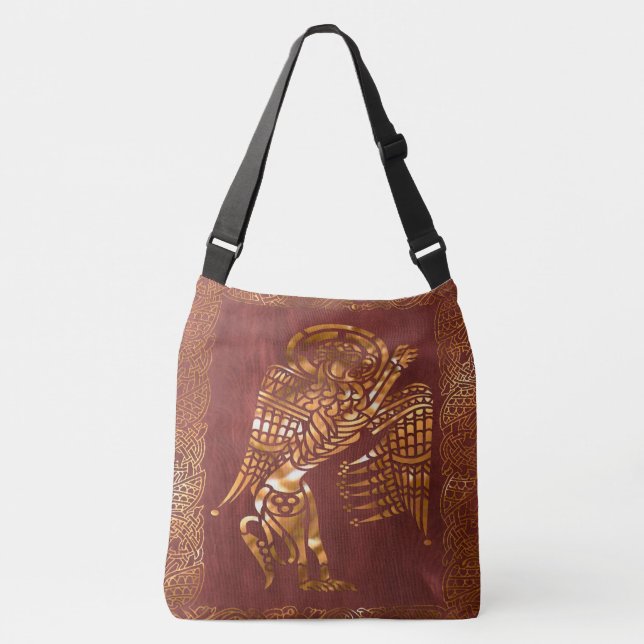 Sac Ajustable Tribal en cuir Brown celtique (Devant)