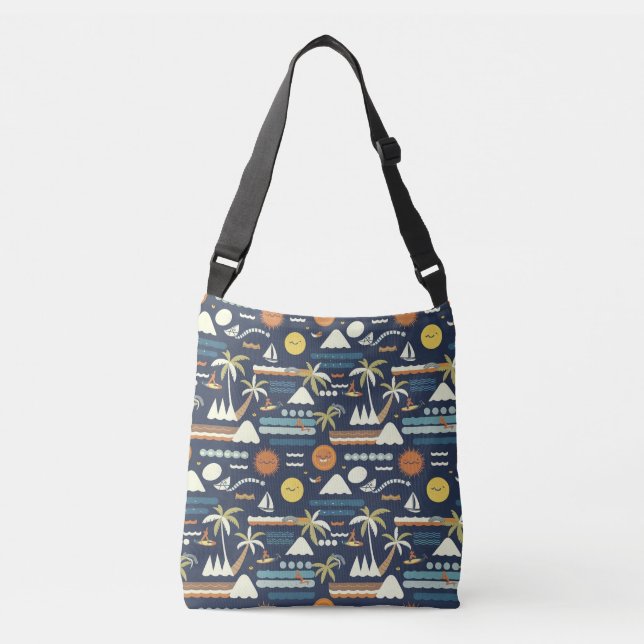 Sac Ajustable Tropical Beach Fun Pattern (Devant)