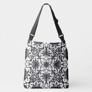 Sac Ajustable Tuile chinoise de Nouveau d'art - noire et blanche