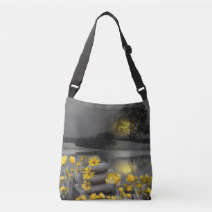 Sac Ajustable Tulipes gris et jaunes, marguerites au coucher du