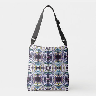 Sac Ajustable Turquoise noir rose or sur blanc Motif carrelage f