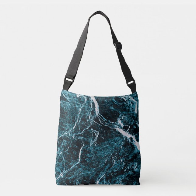 Sac Ajustable Turquoise Vert Bleu Noir Abstrait Motif (Devant)