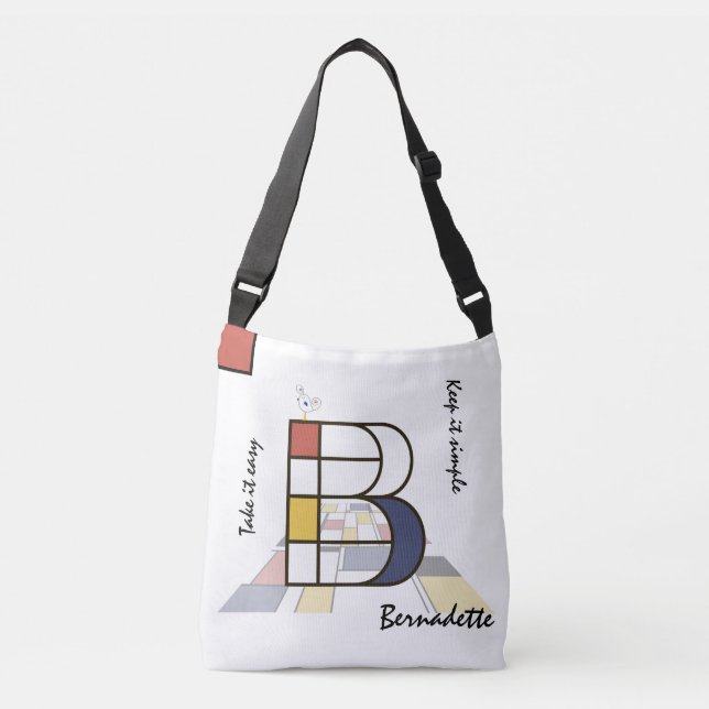 Sac Ajustable Un agréable néoplasticisme Art Monogramme. Lettre  (Devant)