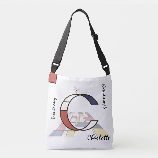 Sac Ajustable Un agréable néoplasticisme Art Monogramme. Lettre  (Devant)
