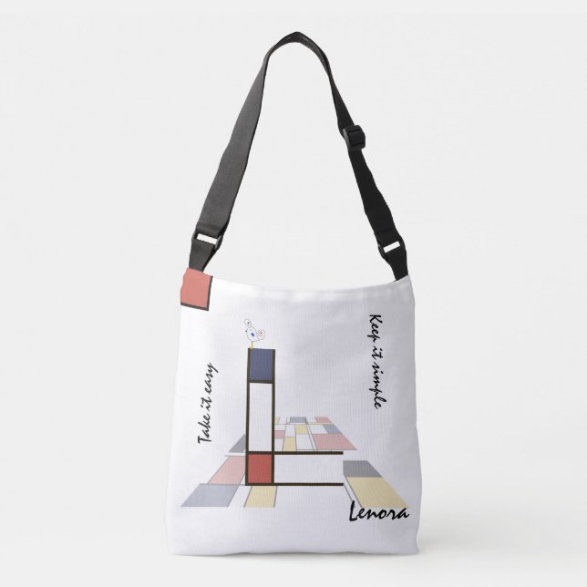 Sac Ajustable Un agréable néoplasticisme Art Monogramme. Lettre  (Devant)