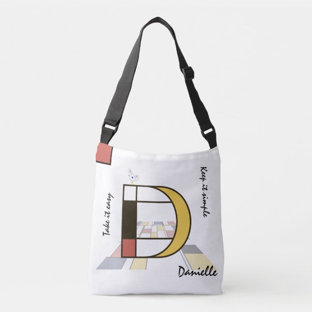 Sac Ajustable Un agréable néoplasticisme Art Monogramme. Lettre  (Devant)