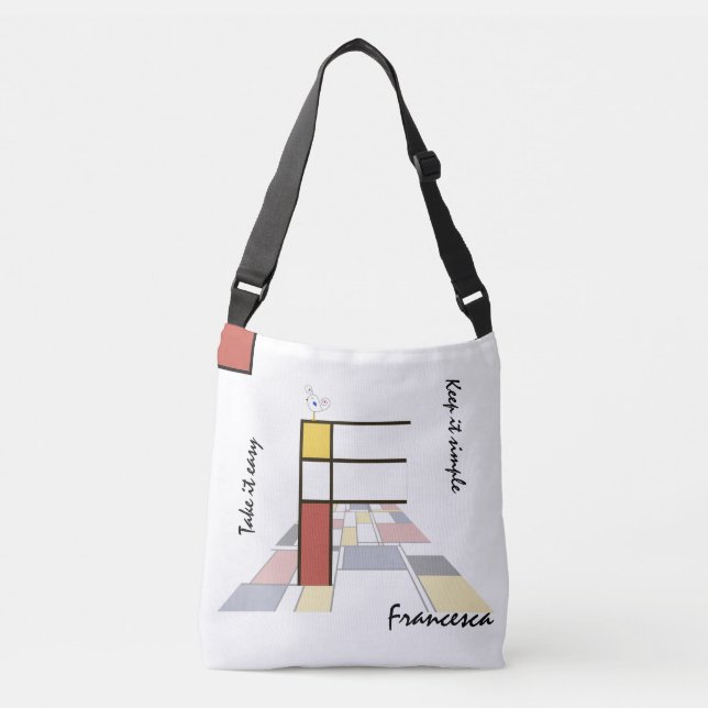 Sac Ajustable Un agréable néoplasticisme Art Monogramme. Lettre  (Devant)