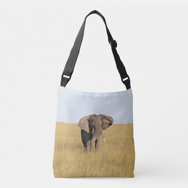 Sac Ajustable Un éléphant africain dans un cadre naturel (Devant)