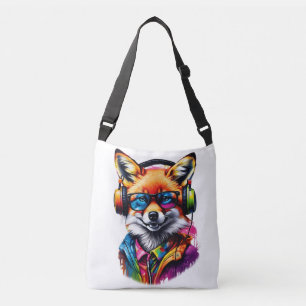 Sac Ajustable Un renard dans les écouteurs et les lunettes