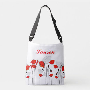 Sac Ajustable Une rangée de coquelicots rouges