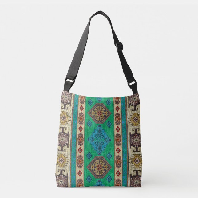 Sac Ajustable Unique Oriental Antique Rug Green Kilim (Devant)