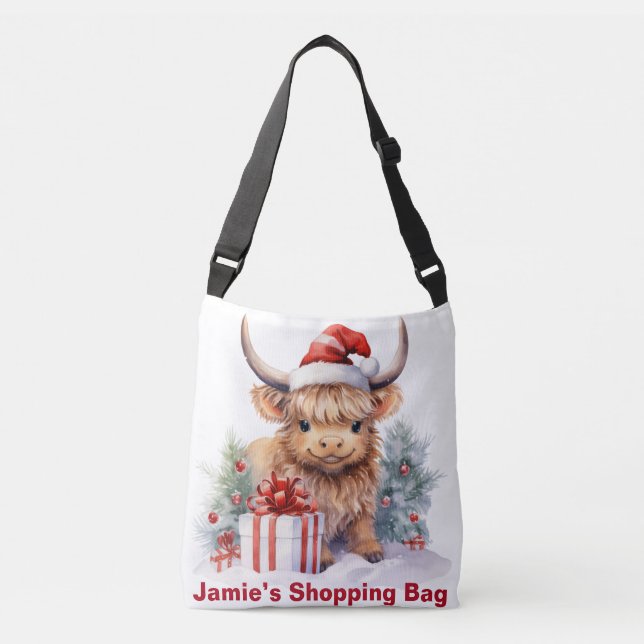 Sac Ajustable Vache de Noël personnalisée des Highlands, Vache d (Devant)
