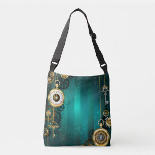 Sac Ajustable Veille bijoux Steampunk sur un Arrière - plan vert