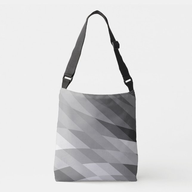 Sac Ajustable Vibrant Abstrait géométrique noir et gris (Devant)