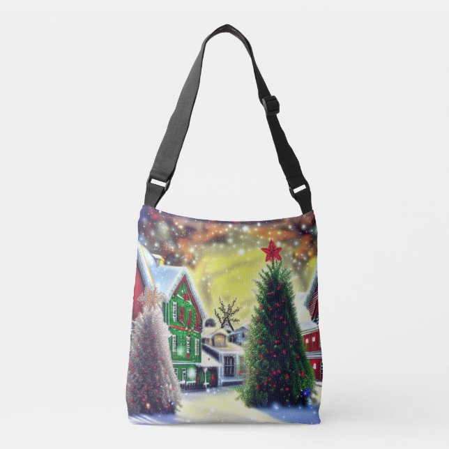 Sac Ajustable Village de Noël d'hiver (Devant)