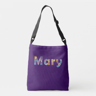 Sac Ajustable Votre nom en lettres florales artistiques / Marie