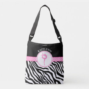 Sac Ajustable Votre nom Zebra Imprimer la gymnastique en rose