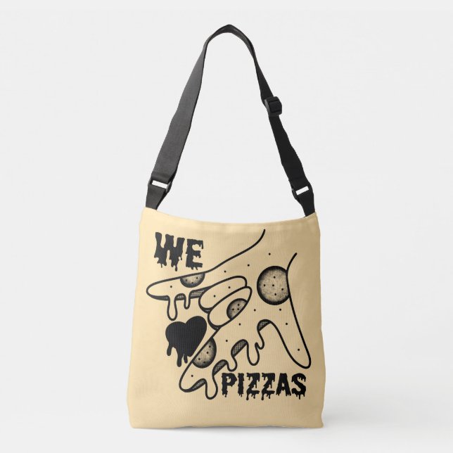 Sac Ajustable We Love Pizzas - Pizza Love - ASL ILY Obsession De (Devant)