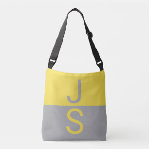 Sac Ajustable Yellow & Grey Modern Initials monogram