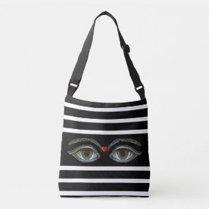 Sac Ajustable Yeux Mystiques sur rayures noires et blanches