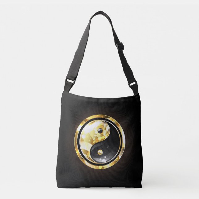 Sac Ajustable Yin Yang or sur noir (Devant)