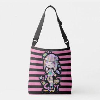 Sac Ajustable Yumi la bonbon fille harajuku rose et noir doux