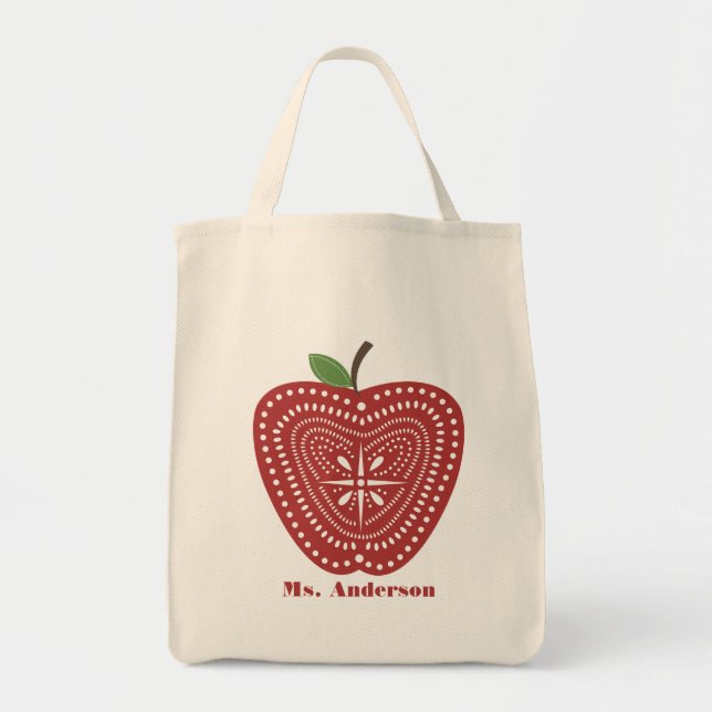Sac Apple Inspiré De L'Art Folk Pour Les Enseignan (Devant)