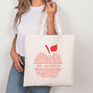 Sac Apple Typographie Rouge et Blanc