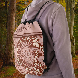 Sac Avec Cordons Rust Rtro Floral Art Nouveau Mai Morris Arcadia